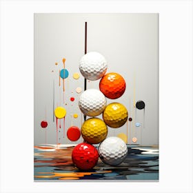 Modern Golf Inspired Abstract Art Whimsical Pop Art With Vibrant Colors And Unique 3d Design Toile