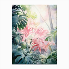 Watercolor Painting Of Anse Cocos, La Digue Seychelles 1 Canvas Print