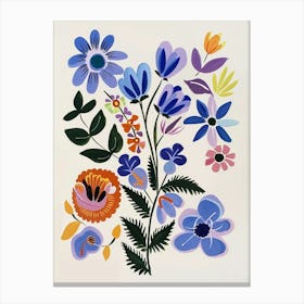 Painted Florals Lilac 4 Canvas Print