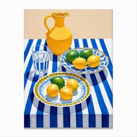 Lemons On A Table Canvas Print