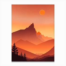 Misty Mountains Vertical Background In Orange Tone 20 Canvas Print