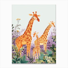 Cute Storybook Style Giraffe Illustration 4 Canvas Print