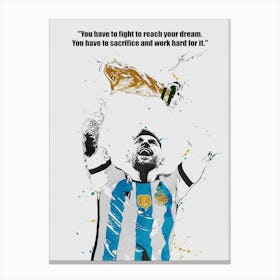 Lionel Messi Quotes Canvas Print