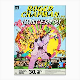 Roger Chapman & The Shortlist Concert 81 Poster Canvas Print