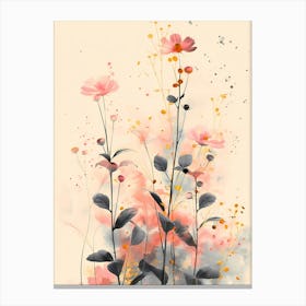 Pink wildFlowers Canvas Print