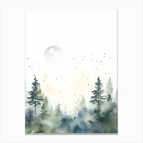 Watercolour Of Sherwood Forest   England 4 Canvas Print