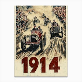 Aihrgdesign A Vintage Poster Of An Automobile Rally In 1914 F F814ecb6 C22e 4a56 Aace 59bc16f809e5 3 Canvas Print