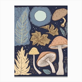 Magic Spring Mushrooms Illustration 3 Canvas Print
