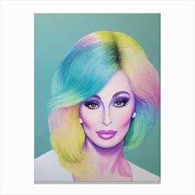 Cher Colourful Illustration Canvas Print