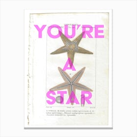 You're A Star Vintage Starfish Canvas Print