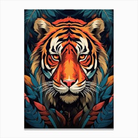 Tiger Art In Art Deco Style 2 Canvas Print