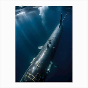 Submarine In The Ocean -Reimagined 6 Canvas Print