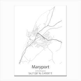 Maryport,United Kingdom Minimalist Map Lienzo