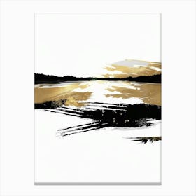 Gold And Black Abstract Painting 6 Canvas Print