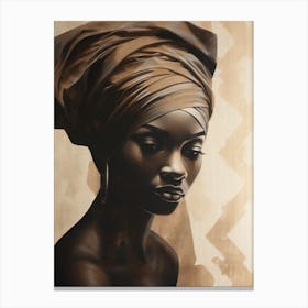 African Woman In Turban 10 Canvas Print