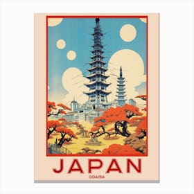 Odaiba, Visit Japan Vintage Travel Art 4 Canvas Print