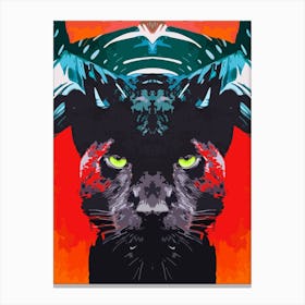 Tropical Orange Panther Canvas Print
