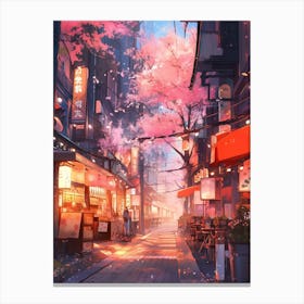 Cherry Blossoms In The City Canvas Print