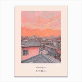 Mornings In Seoul Rooftops Morning Skyline 4 Canvas Print