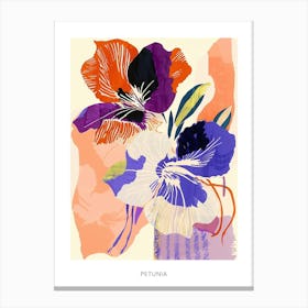 Colourful Flower Illustration Poster Petunia 4 Canvas Print