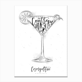 Cosmopolitan Cocktail White Canvas Print