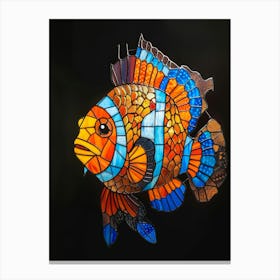 Clownfish Stained Glass Canvas Print