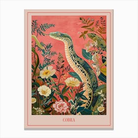Floral Animal Painting Cobra 3 Poster Canvas Print