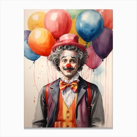 Clown With Balloons 2 Canvas Print