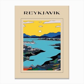 Minimal Design Style Of Reykjavik, Iceland 3 Poster Canvas Print