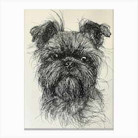 Affenpinscher Dog Line Sketch Canvas Print