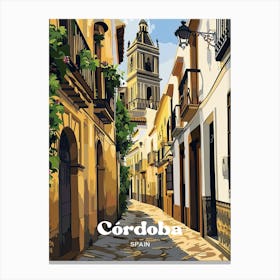 Cordoba Spain Vintage Travel Art Canvas Print