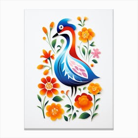 Scandinavian Bird Illustration Duck 2 Canvas Print