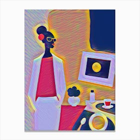 Chic Beautiful Bold Strong Black Woman Abstract 8 Canvas Print