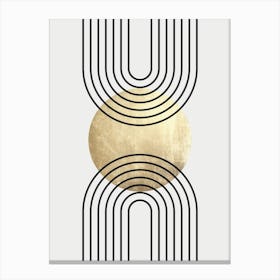 Circles lines and gold 7 Canvas Print