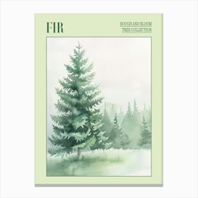 Fir Tree Atmospheric Watercolour Painting 2 Poster Canvas Print