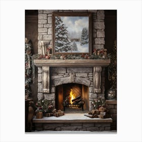 Christmas Fireplace Canvas Print