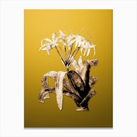 Gold Botanical Crinum Erubescens on Mango Yellow n.2976 Canvas Print