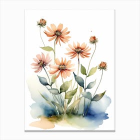 Flowers Watercolor Painting (6) Canvas Print