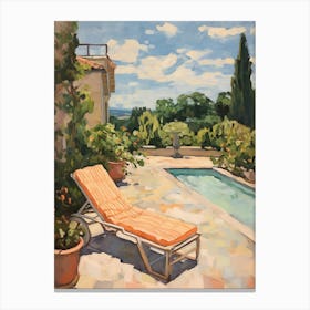 Sun Lounger By The Pool In Catania Italy Canvas Print