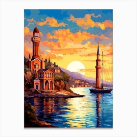 Ortaky Mosque Pixel Art 10 Canvas Print