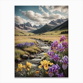 Irises In The Mountains Canvas Print