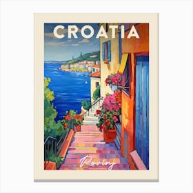 Rovinj Croatia 2 Fauvist Painting Travel Poster Canvas Print