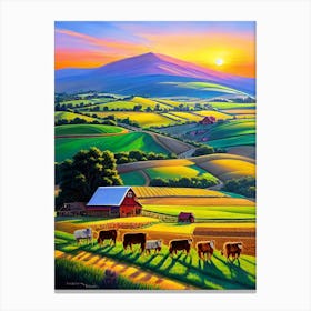 Sunset On The Farm 3 Canvas Print