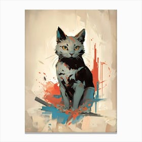 Splatter Cat Canvas Print