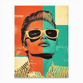 Person Collage Woman In Sunglasses By Person Canvas Print