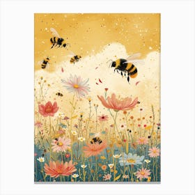 Andrena Bee Storybook Illustration 24 Canvas Print