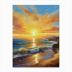 206.Golden sunset,San Francisco,USA. 1 Canvas Print