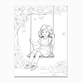 Line Art Inspired By The Swing 1 Canvas Print