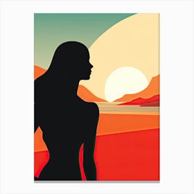 Malibu Beach California, Usa, Bold Outlines 4 Canvas Print