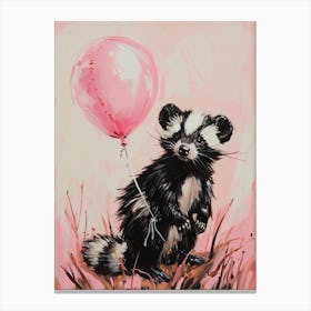 Cute Skunk 3 With Balloon Canvas Print